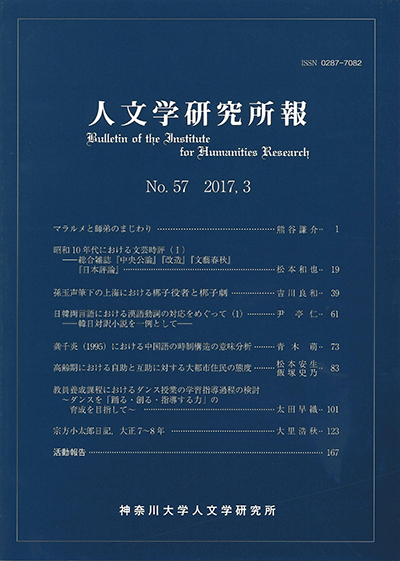 人文学研究所報Vol.57 表紙